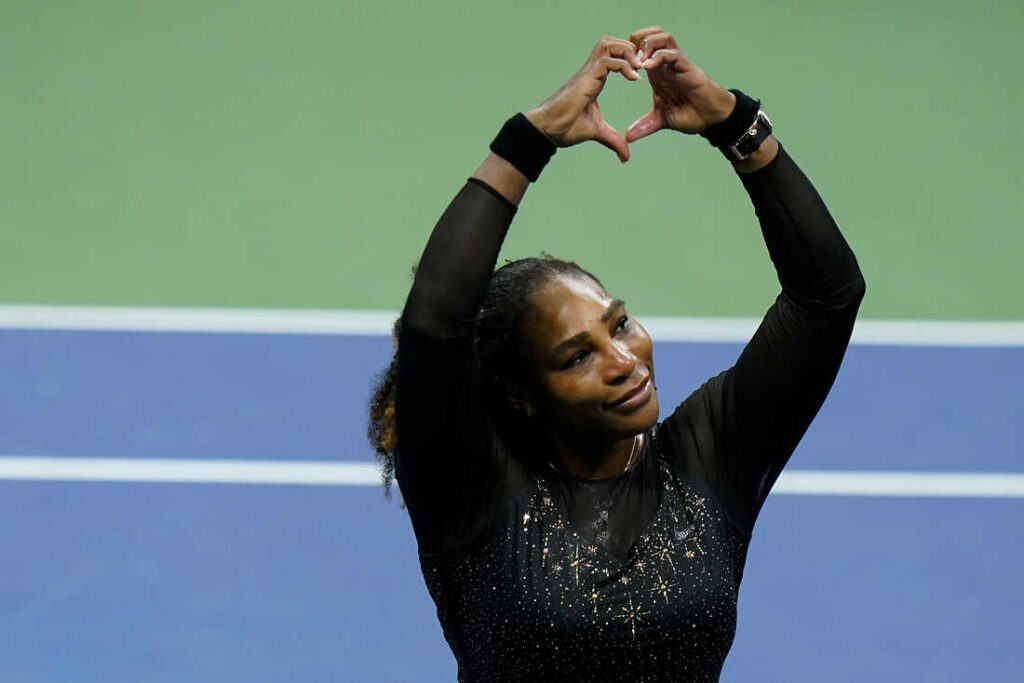 Serena Williams says goodbye to fans.