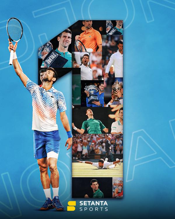Djokovic wins his 22nd Grand Slam title.