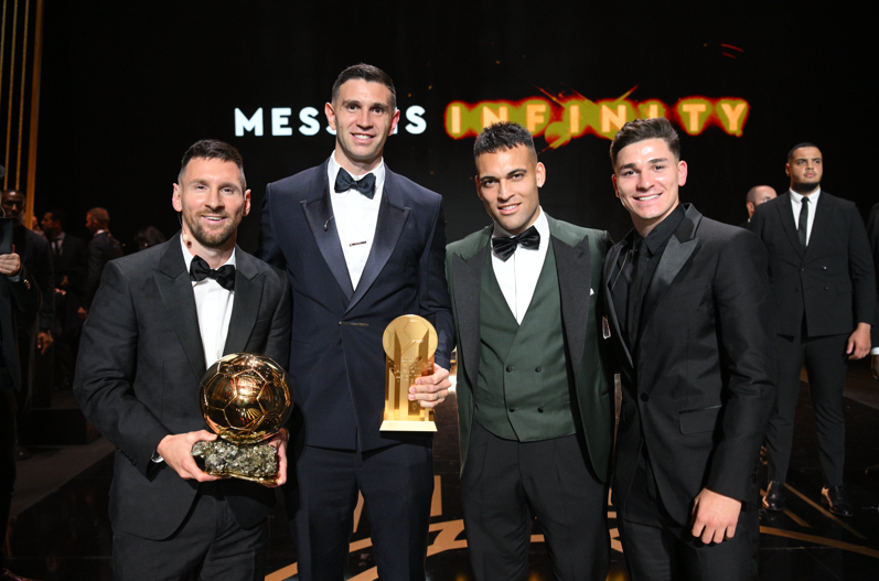 Argentinians on Ballon d'Or ceremony 2023 in Paris - Messi, Emiliano Martiez, Lautaro Martinez, Julian Alvarez | Setanta Sports