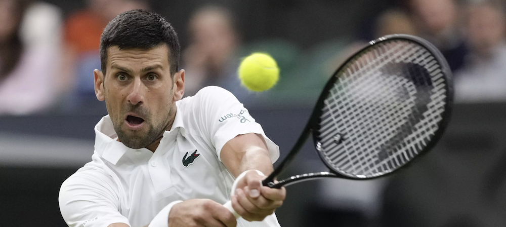 Novak Djokovic at Wimbledon quaterfinal