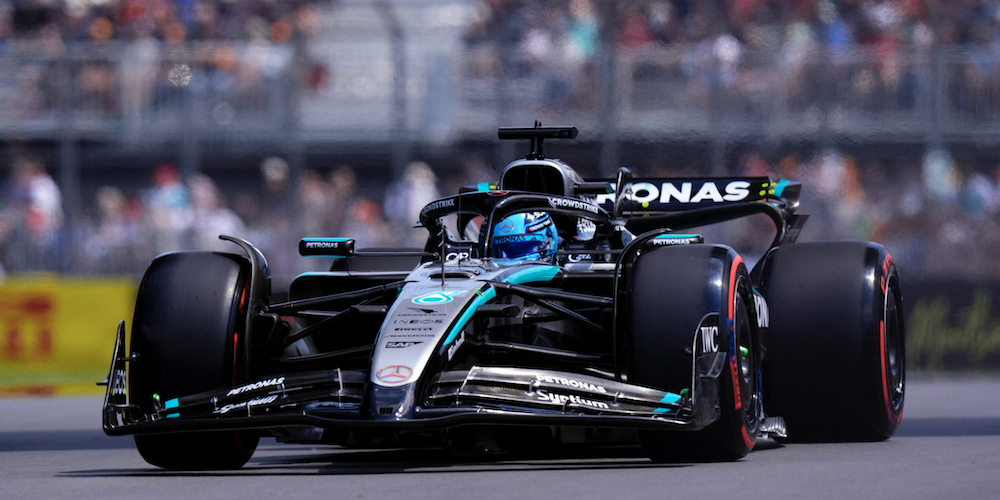 George Russell wins quali at Canada